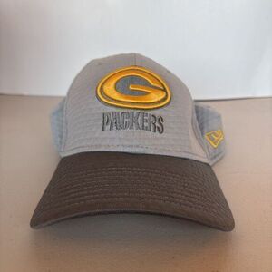 New Era 39Thirty Green‎ Bay Packers NFL Stretch NFL Grey Hat M / L - NEW